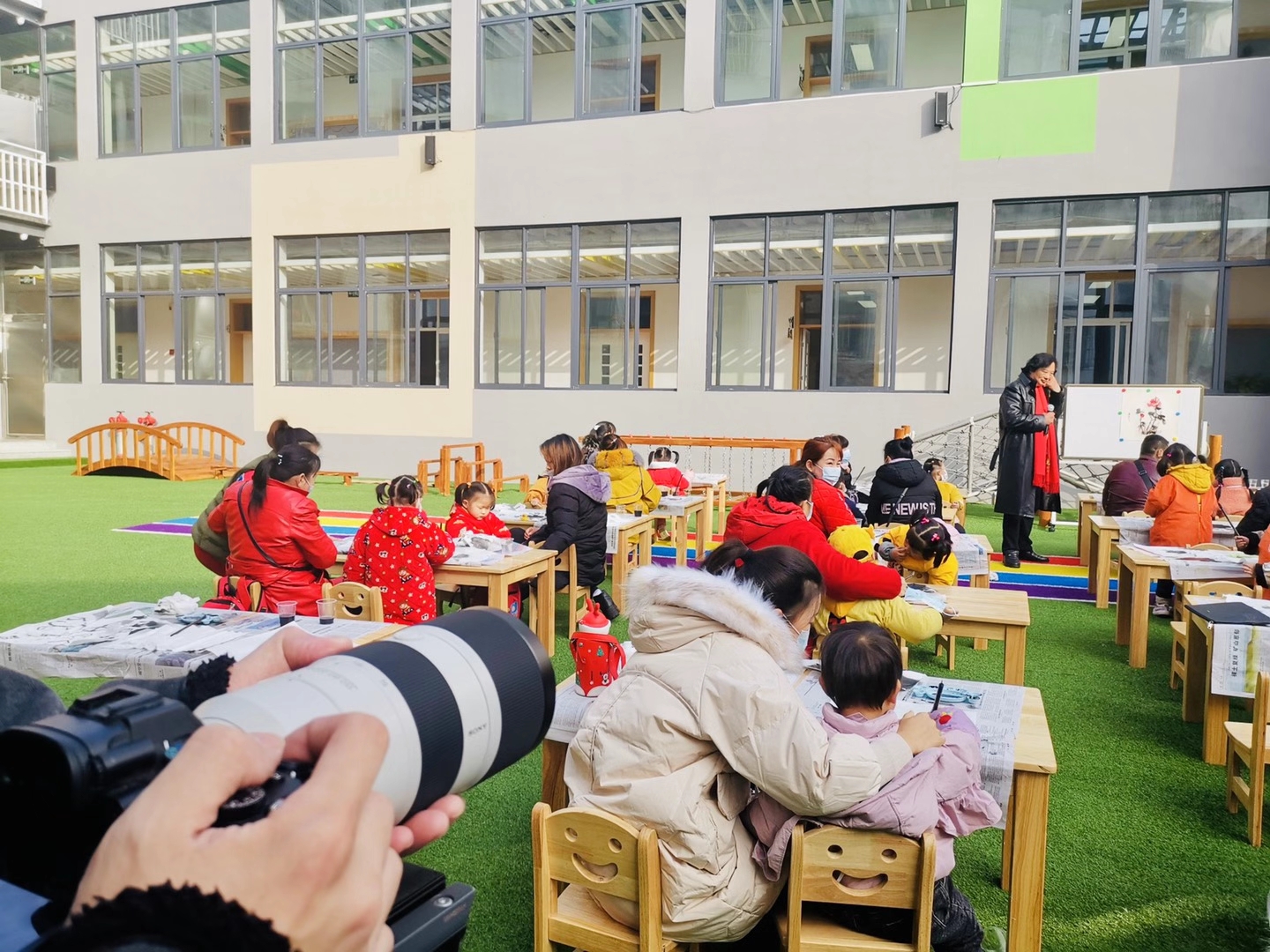 武汉市新洲区爱童德幼儿园“大师面对面”幼儿水墨画活动拍摄